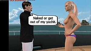 3D секс в виллах с удачливым парнем в яхтенной серии