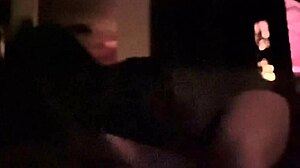 Amateur wife gives her man a blowjob in a dark pub