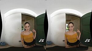 Virtuell sex med små pupper og stor kuk i HD-video