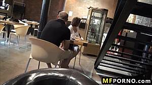 Amateur teen gets hardcore at restaurant with Christina Courtney