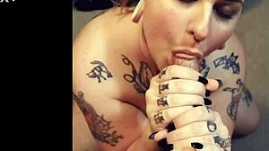 Tetovirana lepotica Ash VonBlack daje čuten oralni seks velikemu kurcu