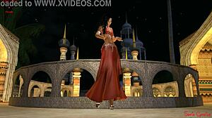 Bella ragazza latina rossa con un bel culo balla in Second Life