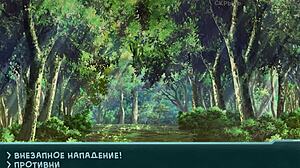 สาวอนิเมะเปลือยได้รับการเลียควยในป่า