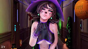 Costumul sexy de Halloween al lui Kiriko duce la sex anal intens și futai anal