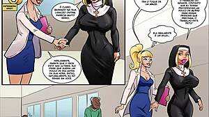 Tegneserie viser en moden svart manns siste seksuelle møte med en ung blondine