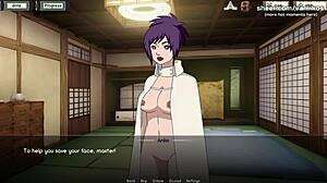 Прсата анимирана тинејџерка Анко Митараши учи сензуалне вештине од свог господара у игри Наруто Хентаи