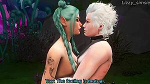 Astarion si užíva Tavsovu mokrú kundičku a ejakuluje dovnútra v animácii Sims 4 Hentai