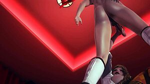 Gátlástalan Hentai 3D: Hermit kézimunka és hármasban belső magömlés és orális recepció - japán és ázsiai manga alapú videojáték pornó
