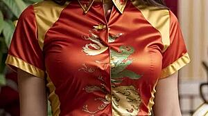 جمال آسيوي يعرض ملابسه الداخلية للعام الصيني الجديد
