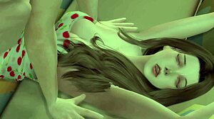 Sims 4 porno: Sexo romántico con compañera de cuarto dormida en el dormitorio